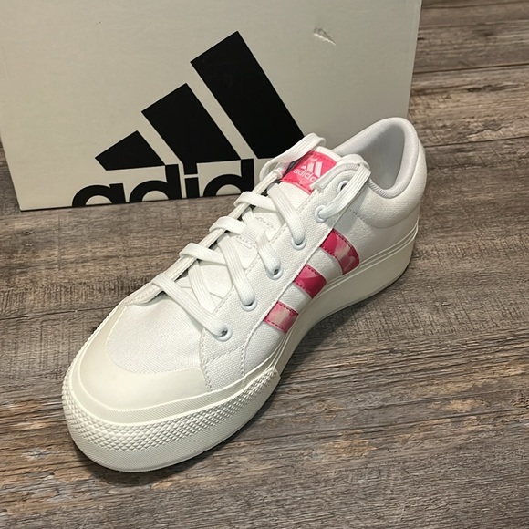 NWT Adidas Bravada 2.0 Platform Women's Shoes - White/Pink - ID5576 - Picture 9 of 16